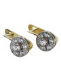 Classic Dual-Tone 14K Yellow and White Gold Zirco Earrings vec161yw vec161yw