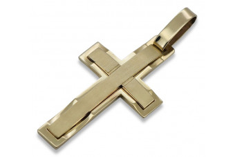 Croix Catholique en Or Jaune 14 Carats ctc022y