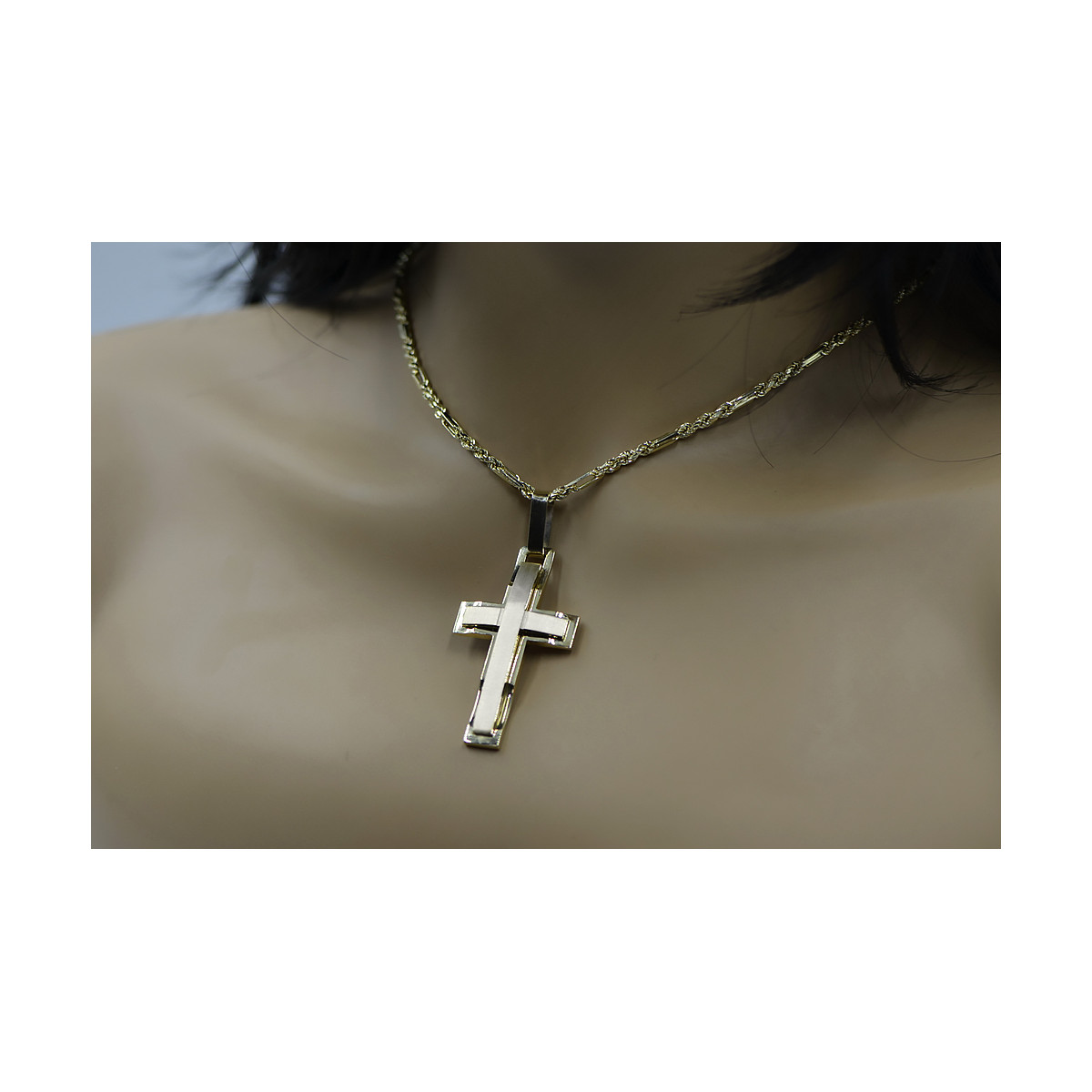 Croix catholique dorée ★ russiangold.com ★ Or 585 333 Petit prix