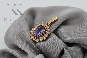 Authentic Vintage Alexandrite Pendant in 14K Rose Gold vpc018 vpc018