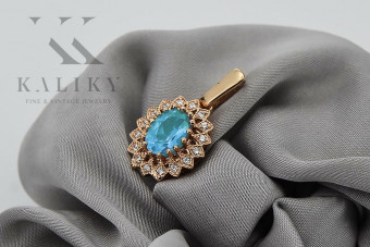 Винтажный аквамариновый кулон из розового золота 14k 585 vpc018 Vintage vpc018