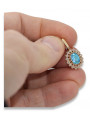 Original Vintage Aquamarine Pendant in 14K Rose Gold 585 vpc018 vpc018