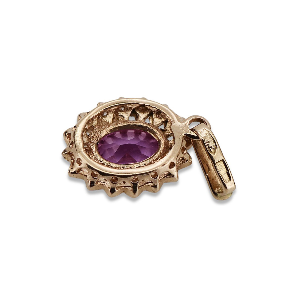 "Amethyst Anhänger in Original Vintage-Roségold 14 Karat vpc018" Vintage vpc018