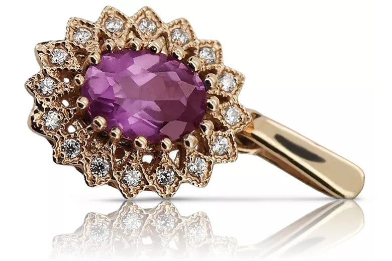 "Amethyst Anhänger in Original Vintage-Roségold 14 Karat vpc018" Vintage vpc018