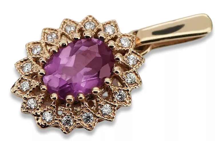 "Amethyst Anhänger in Original Vintage-Roségold 14 Karat vpc018" Vintage vpc018