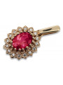 "Pendentif rubis vintage en or rose 14 carats 585 vpc018" Vintage vpc018