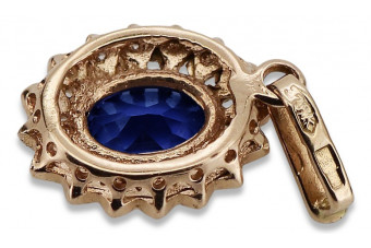 "Originales Vintage-Roségold 14k Saphir Anhänger vpc019" Vintage vpc018