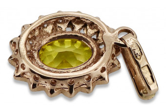 Colgante de oro rosa antiguo con peridoto amarillo vpc018