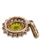 Pandantiv original din aur roz de 14k, Peridot galbe vpc018