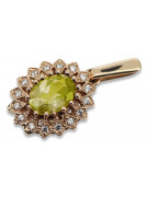 Colgante de oro rosa antiguo con peridoto amarillo vpc018