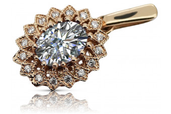 Оригинальный винтажный подвес из розового золота 14 карат с цирконом vpc018 Vintage vpc018