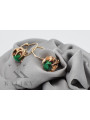 "14K Rose Gold Vintage Emerald Earrings in Original Design" vec062 vec062