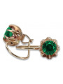 "14K Rose Gold Vintage Emerald Earrings in Original Design" vec062 vec062