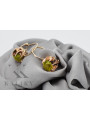 Vintage Rose Gold Peridot Earrings - Original 14K Yellow Gold vec062