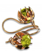 Vintage Rose Gold Peridot Earrings - Original 14K Yellow Gold vec062