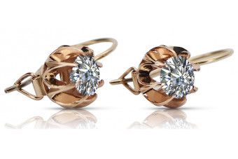 "Zirkon Ohrstecker in Original Vintage-Roségold 14 Karat" vec062 vec062