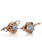 "Classic 14K Rose Gold Vintage Zircon Earrings" vec062 vec062