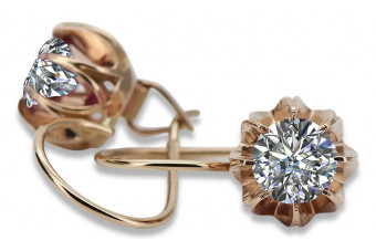 "Classic 14K Rose Gold Vintage Zircon Earrings" vec062 vec062