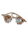 Boucles d'oreilles raffinées en or rose 14 carats et zircon vintage vec062 vec062