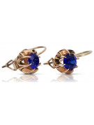 "Elegant Sapphire Earrings with 14K Original Vintage Rose Gold" vec062 vec062