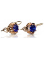 "Elegant Sapphire Earrings with 14K Original Vintage Rose Gold" vec062 vec062