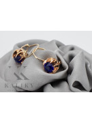 "Elegant Sapphire Earrings with 14K Original Vintage Rose Gold" vec062 vec062