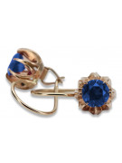 "Elegant Sapphire Earrings with 14K Original Vintage Rose Gold" vec062 vec062