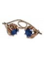 "Elegant Sapphire Earrings with 14K Original Vintage Rose Gold" vec062 vec062