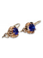 "Elegant Sapphire Earrings with 14K Original Vintage Rose Gold" vec062 vec062