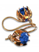 "Elegant Sapphire Earrings with 14K Original Vintage Rose Gold" vec062 vec062