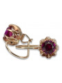 "Classic Ruby Accent 14K Rose Gold Earrings - Vintage Inspired" vec062 vec062