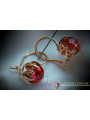 Aretes de Rubí y Oro Rosa Antiguo Original de 14k vec062 vec062