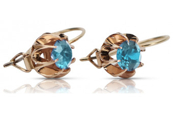 "Original Vintage Aquamarine Studs in 14K Rose Gold" vec062 vec062