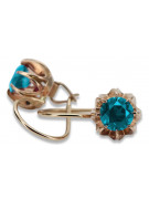 "Original Vintage Aquamarine Studs in 14K Rose Gold" vec062 vec062