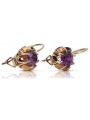 "Amethyst Ohrringe im Originalen Vintage-Roségold 14K" vec062 vec062