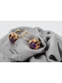 "Amethyst Ohrringe im Originalen Vintage-Roségold 14K" vec062 vec062