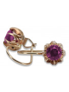 "Amethyst Ohrringe im Originalen Vintage-Roségold 14K" vec062 vec062