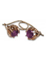 Boucles d'oreilles Améthyste Vintage en Or rose 14 carats 585 vec062 vec062