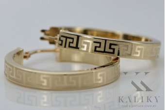 14 Karat Gelbgold Griechischer Kreis Ohrringe cen029y