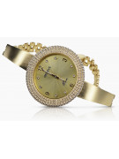 14k żółte złoto, Złoty cyferblat Geneve Lady Gift lw012y