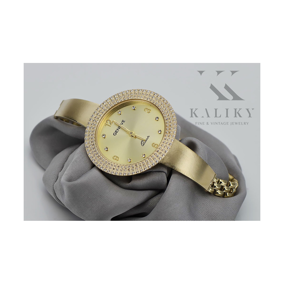 14k żółte złoto, Złoty cyferblat Geneve Lady Gift lw012y