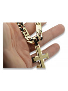 "Divine Glow: 14k Gold Catholic Cross Necklace with Elegant Chain" ctc022y&cc098y