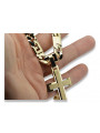 "Divine Glow: 14k Gold Catholic Cross Necklace with Elegant Chain" ctc022y&cc098y