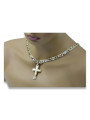 "Divine Glow: 14k Gold Catholic Cross Necklace with Elegant Chain" ctc022y&cc098y