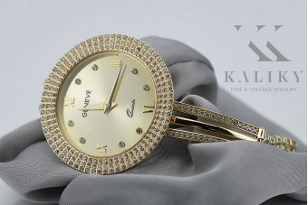 14 Karat Gelbgold Geneve Lady Uhr Geschenk lw021y