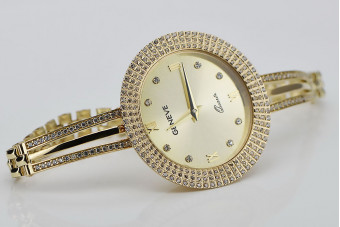 Goldene Damenuhr ★ zlotychlopak.pl ★ Gold Reinheit 585 333 Niedriger Preis!