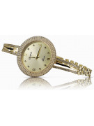 14k żółte złoto, Złoty cyferbla Geneve Lady Watch Gift lw021y