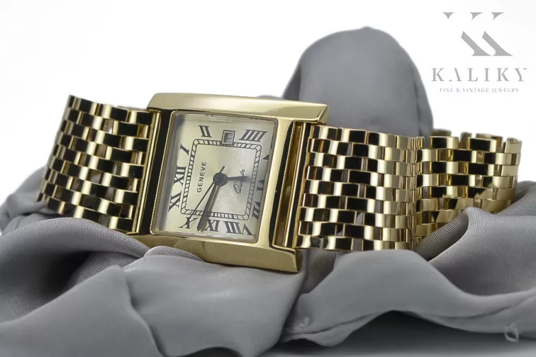 Reloj de oro para hombre Geneve ★ zlotychlopak.pl ★ Pureza de oro 585 333 Precio bajo!