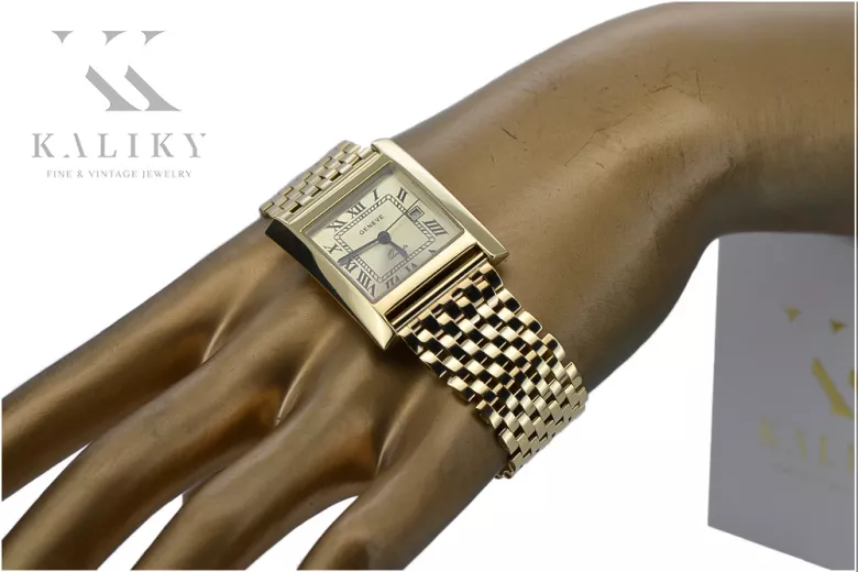 Reloj de oro para hombre Geneve ★ zlotychlopak.pl ★ Pureza de oro 585 333 Precio bajo!