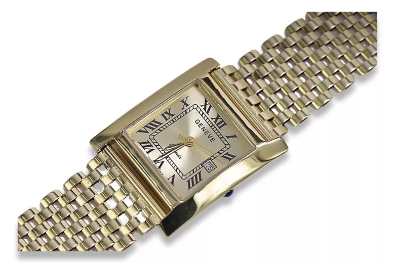 Reloj de oro para hombre Geneve ★ zlotychlopak.pl ★ Pureza de oro 585 333 Precio bajo!